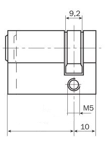 Abbildung einer technischen Zeichnung Halbzylinder Gera WS-MC.