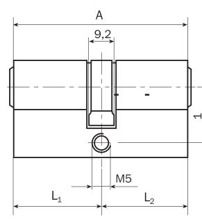Abbildung einer technischen Zeichnung Profilzylinder Gera WS-MC.
