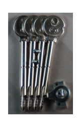 Einbausicherung Gera 4 Schlüssel - 70mm für Kastenschlösser